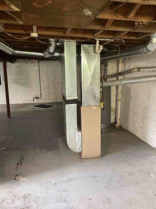 Provided estimate for furnace replacement in basement location. Current 5-year-old used furnace is operational. Customer evaluated proposal but elected to proceed with alternative contractor offering lower pricing.