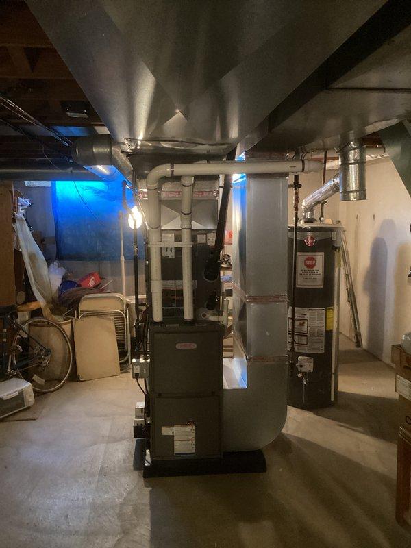 Completed full HVAC system installation in basement location, including 70,000 BTU furnace and 2.5-ton air conditioning unit configured for left-side positioning. Installed new dedicated electrical circuit to support equipment operation. Connected all necessary ductwork, refrigerant lines, condensate drainage via PVC piping, and supply/return air pathways. Secured required mechanical and electrical permits prior to installation. All equipment tested, operational, and ready for service.