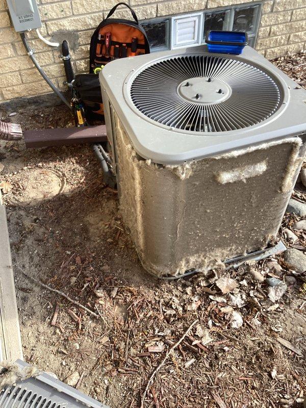 Completed annual cooling maintenance on residential outdoor condenser unit. Performed comprehensive system inspection, cleaned condenser coils and exterior surfaces to remove accumulated dirt and debris, checked refrigerant lines and electrical connections, and verified proper fan operation to ensure optimal system performance for the cooling season.