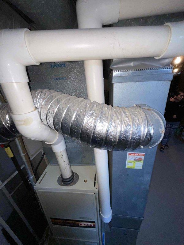 Performed HVAC system evaluation on 1400 square foot ranch home with full basement. Assessed 1992 Bryant furnace experiencing multiple component failures including defective ignitor, leaking inducer motor, and failing blower motor. Provided comprehensive replacement estimate for new furnace and air conditioning system to address immediate equipment needs.