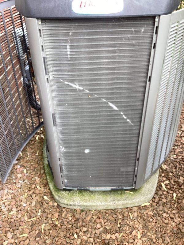 Completed annual preventive maintenance on two outdoor condensing units. Inspected condenser coils, verified proper fin condition, checked electrical connections, and confirmed operational status of both systems. All equipment found in good working order with no repairs needed at this time.
