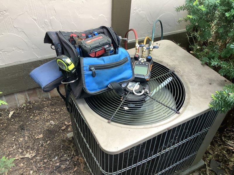 Completed routine air conditioning maintenance on residential condensing unit. Performed standard ACM service including system diagnostics with refrigerant gauge set, inspected condenser coils and fan operation, verified proper electrical connections, and tested overall system performance. Unit operational and functioning within normal parameters upon completion of maintenance visit.