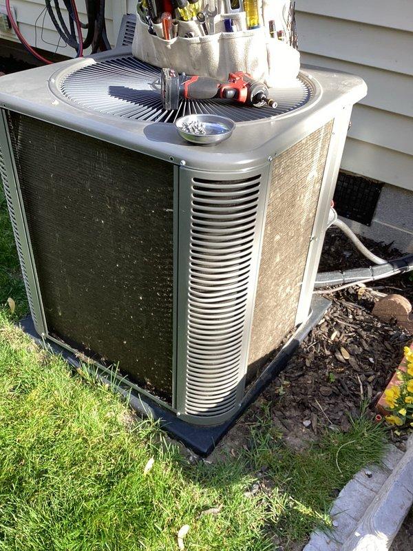Completed annual cooling maintenance on residential air conditioning system. Performed comprehensive inspection of outdoor condenser unit, verified proper operation of all components, and inspected associated ductwork and refrigerant lines in basement mechanical space. Unit found operating within normal parameters with no immediate service needs identified.