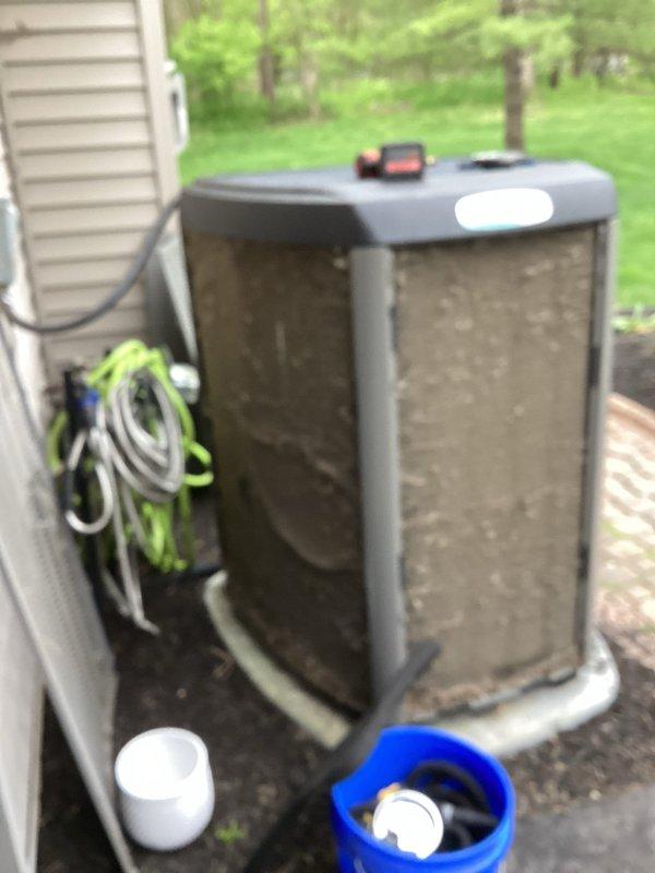 Completed annual cooling maintenance on residential outdoor condensing unit. Performed comprehensive system inspection, cleaned condenser coils, checked refrigerant levels, tested electrical connections, and verified proper unit operation to ensure optimal performance for the upcoming cooling season.