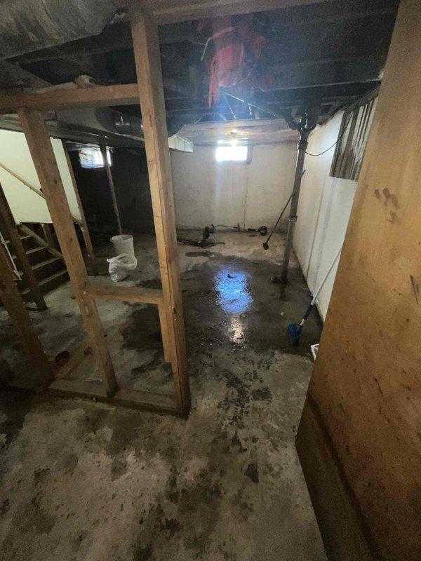 Conducted comprehensive full system HVAC evaluation for residential property with 10-year-old furnace requiring replacement. Assessed basement installation area with existing water heater, ductwork configuration, and current Emerson thermostat system reading 62°F. Documented equipment conditions, measured available space for new furnace installation, evaluated existing duct system compatibility, and provided complete replacement system specifications to address heating needs within customer's one-month timeline.