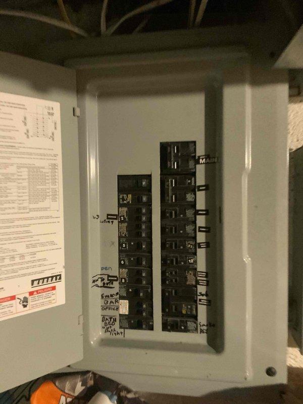 Conducted on-site assessment for whole house generator installation quote. Evaluated existing electrical panel configuration and available installation space in garage area. Documented current electrical service capacity by inspecting main breaker panel, noting circuit layout and labeling system for load calculation purposes. Assessed garage space for optimal generator placement, considering clearance requirements, ventilation needs, and proximity to existing electrical infrastructure. Photographed electrical panel specifications and proposed installation area to support accurate equipment sizing and installation planning for requested generator system.