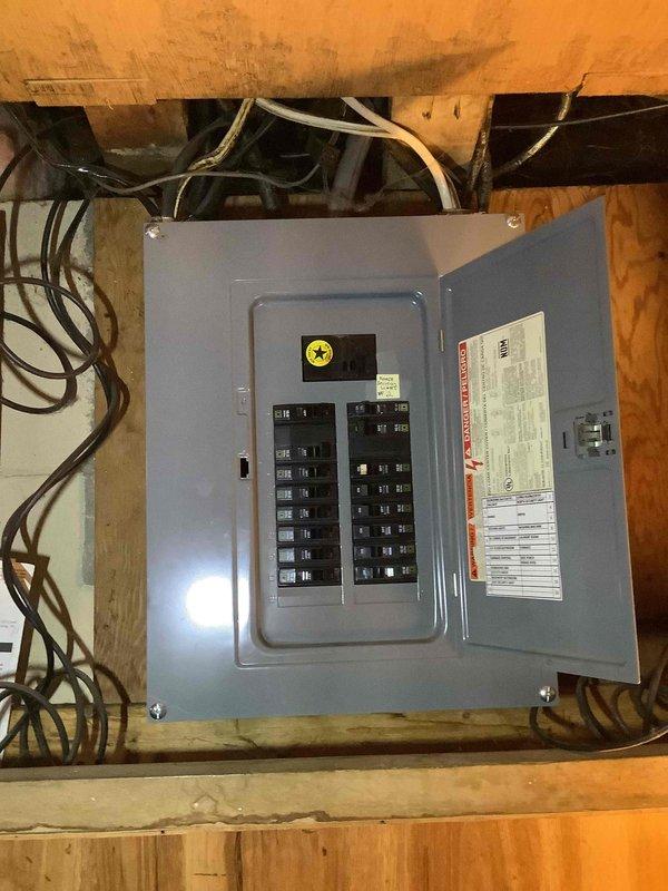Conducted on-site evaluation for new whole home generator installation at manufactured home. Assessed existing electrical infrastructure including main service panel located in basement utility area and evaluated copper plumbing lines in proximity to proposed installation area. Documented current electrical panel configuration with dual-column breaker arrangement to determine capacity and integration requirements for generator transfer switch. Evaluated basement access points, utility routing pathways, and structural considerations for equipment placement and necessary electrical connections. Provided comprehensive estimate for whole home generator system installation including equipment specifications, transfer switch requirements, and necessary electrical modifications to existing service panel.