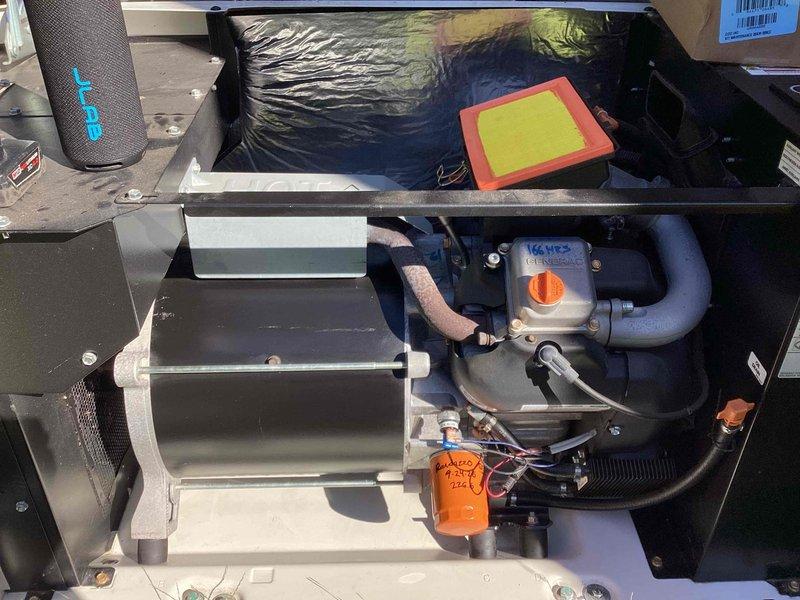 Completed annual maintenance and tune-up on Generac Evolution 2.0 standby generator. Performed comprehensive inspection of all major components including engine, control panel, and electrical connections. Verified generator operational status with 226.4 total run hours displayed on controller. Inspected cooling system, ignition components, battery condition, and fuel system. Checked all wire harnesses, capacitors, and mounting hardware for proper connections and wear. Tested AUTO/MANUAL/OFF control functions and confirmed proper operation of control panel interface. All systems operating within manufacturer specifications upon completion of scheduled maintenance.