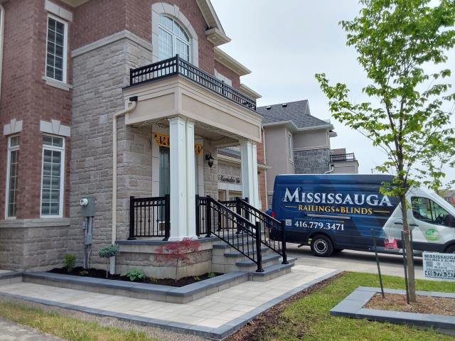 Today, our team installed a beautiful black aluminum porch railing, style R8, at a home in Brampton, Ontario. The strong and stylish railing adds safety and curb appeal. We use high-quality, rust-free aluminum that lasts for years. Contact us for expert aluminum railing installation in Brampton and nearby areas. Today, our team installed a beautiful black aluminum porch railing, style R8, at a home in Brampton, Ontario. The strong and stylish railing adds safety and curb appeal. We use high-quality, rust-free aluminum that lasts for years. Contact us for expert aluminum railing installation in Brampton and nearby areas.