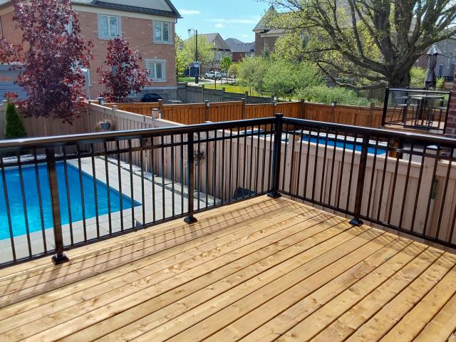 Vaughan, ON - Another amazing job by our crew! We installed a gorgeous black aluminum deck railing in the R4 style — sturdy, stylish, and built to last. This sleek design adds safety and modern curb appeal. Trust us for professional aluminum railing installation that looks great and lasts for years. Vaughan, ON - Another amazing job by our crew! We installed a gorgeous black aluminum deck railing in the R4 style — sturdy, stylish, and built to last. This sleek design adds safety and modern curb appeal. Trust us for professional aluminum railing installation that looks great and lasts for years.