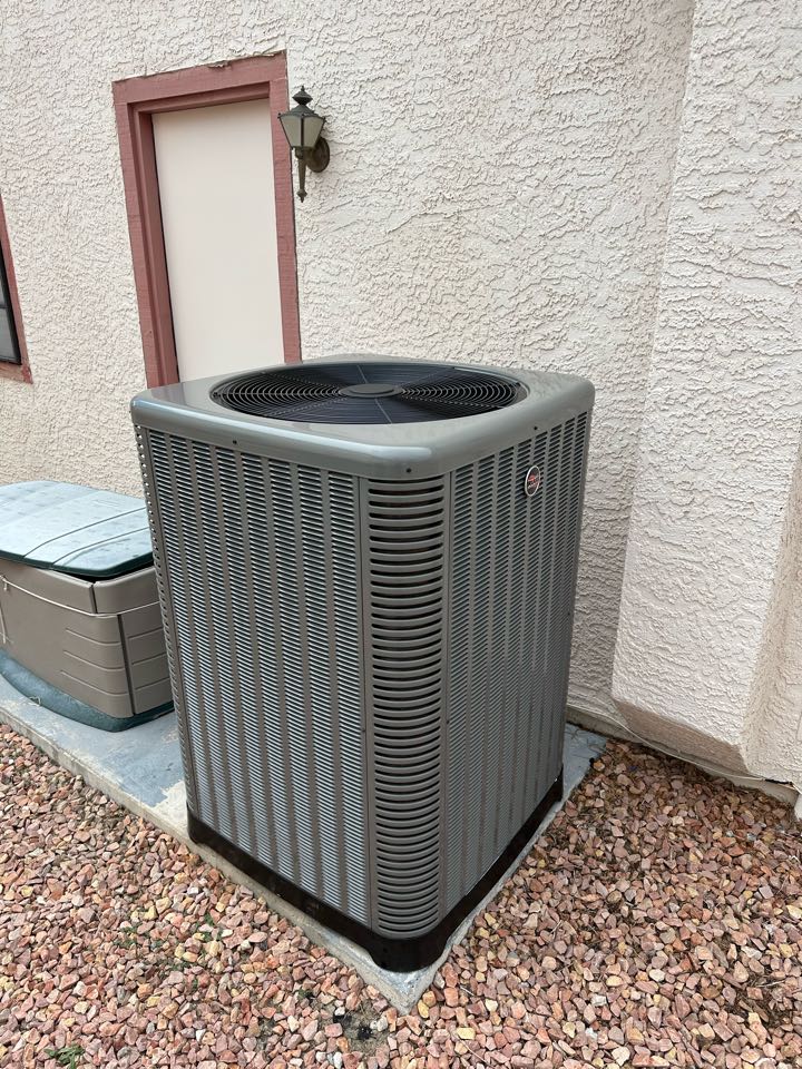 Las Vegas, NV - Replace leaking coil in Amana AC unit with new RUUD air conditioner LOS PRADOS community 