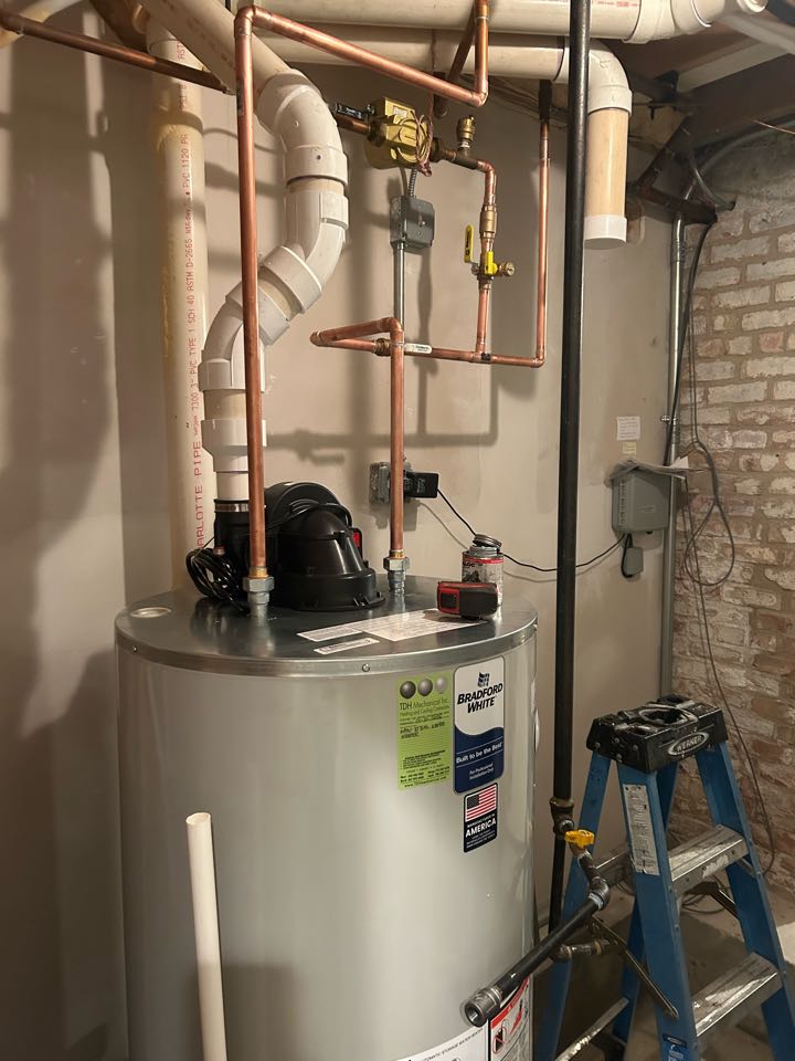Tdh provide and install new water heater power vent Bradford White 75gal. TDH maintenance two tankless hot water heater broiler Navien. 