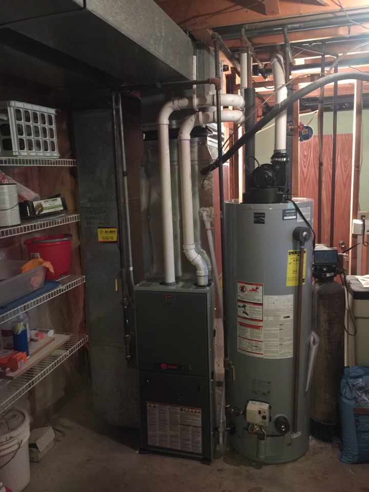Install new 95% high efficient Trane furnace