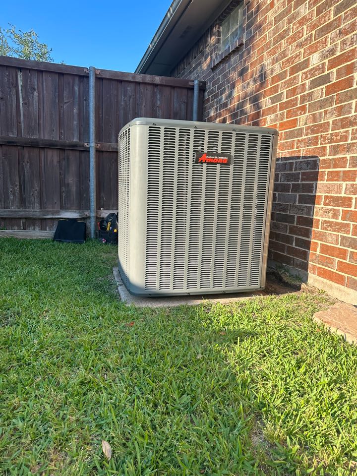 Just installed another high efficiency Amana AC system for another amazing customer out in Sunnyvale Tx.