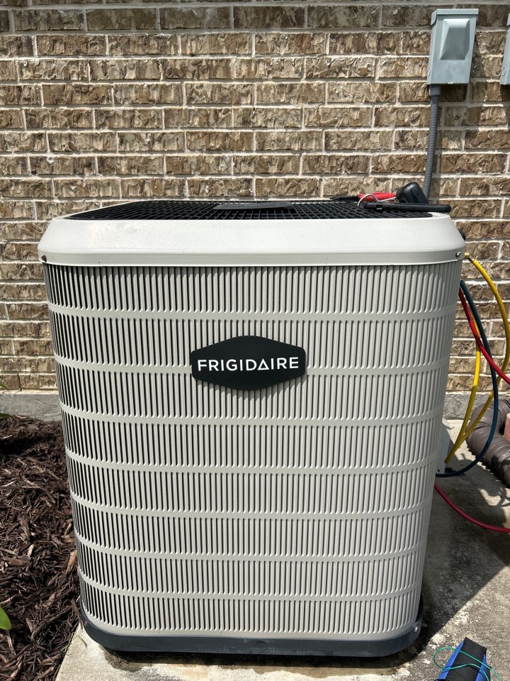 Residential maintenance on HVAC system in Sunnyvale, Texas. 