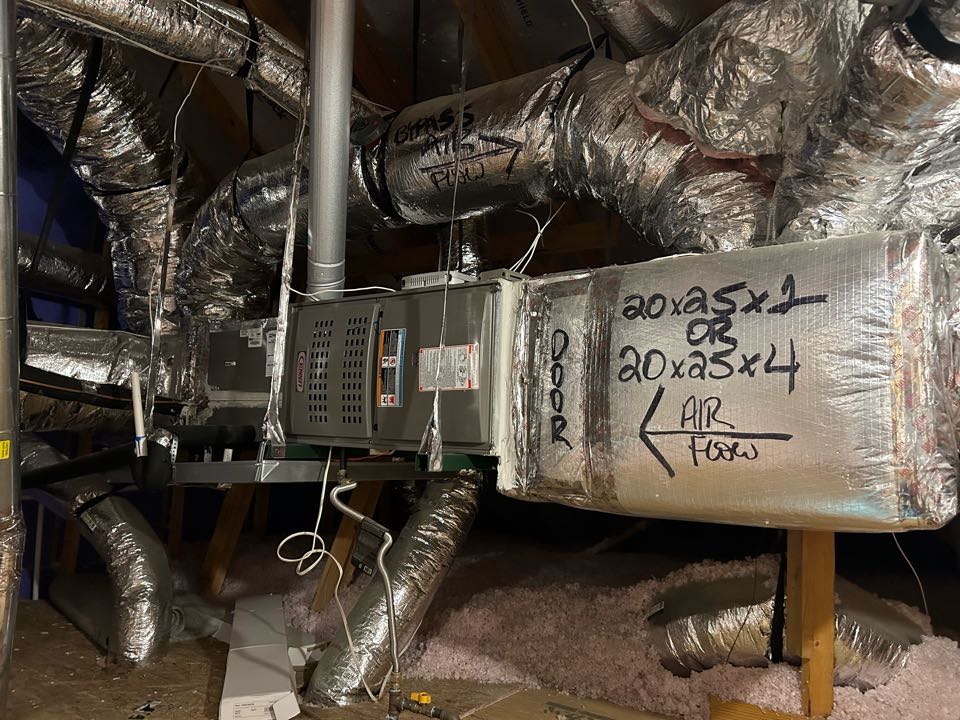 Here in the pecan square residential neighborhood of Northlake Texas performing hvac maintenance 