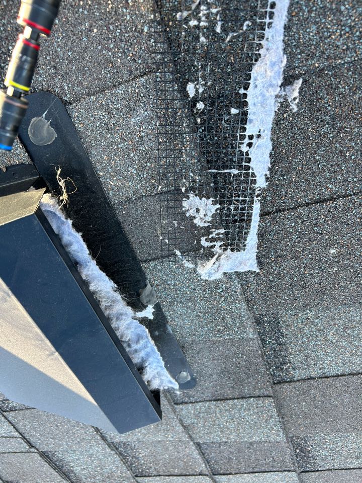 Here in Corinth Tx performing a dryer vent cleaning 