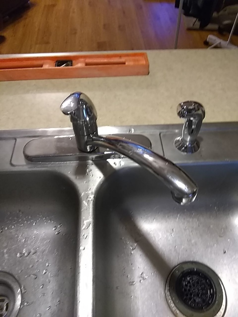 Replaced broken and leaking kitchen sink faucet Replaced broken and leaking kitchen sink faucet