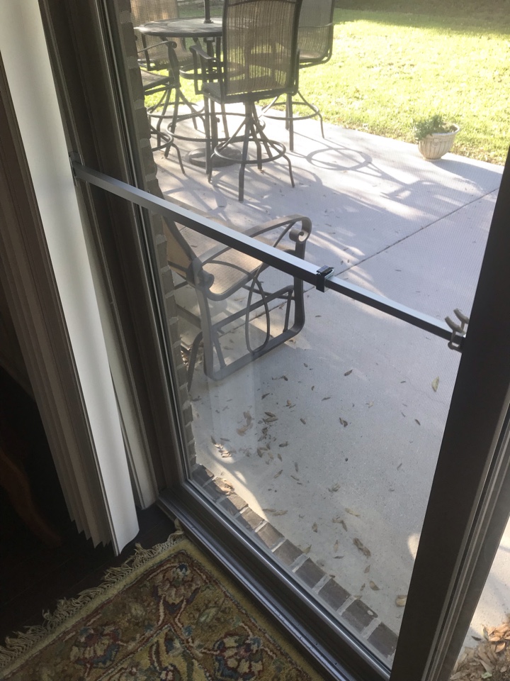 Installed replacement sliding door security bar. Customer was a very nice guy and was happy to have the work finished in a jiffy. Installed replacement sliding door security bar. Customer was a very nice guy and was happy to have the work finished in a jiffy.