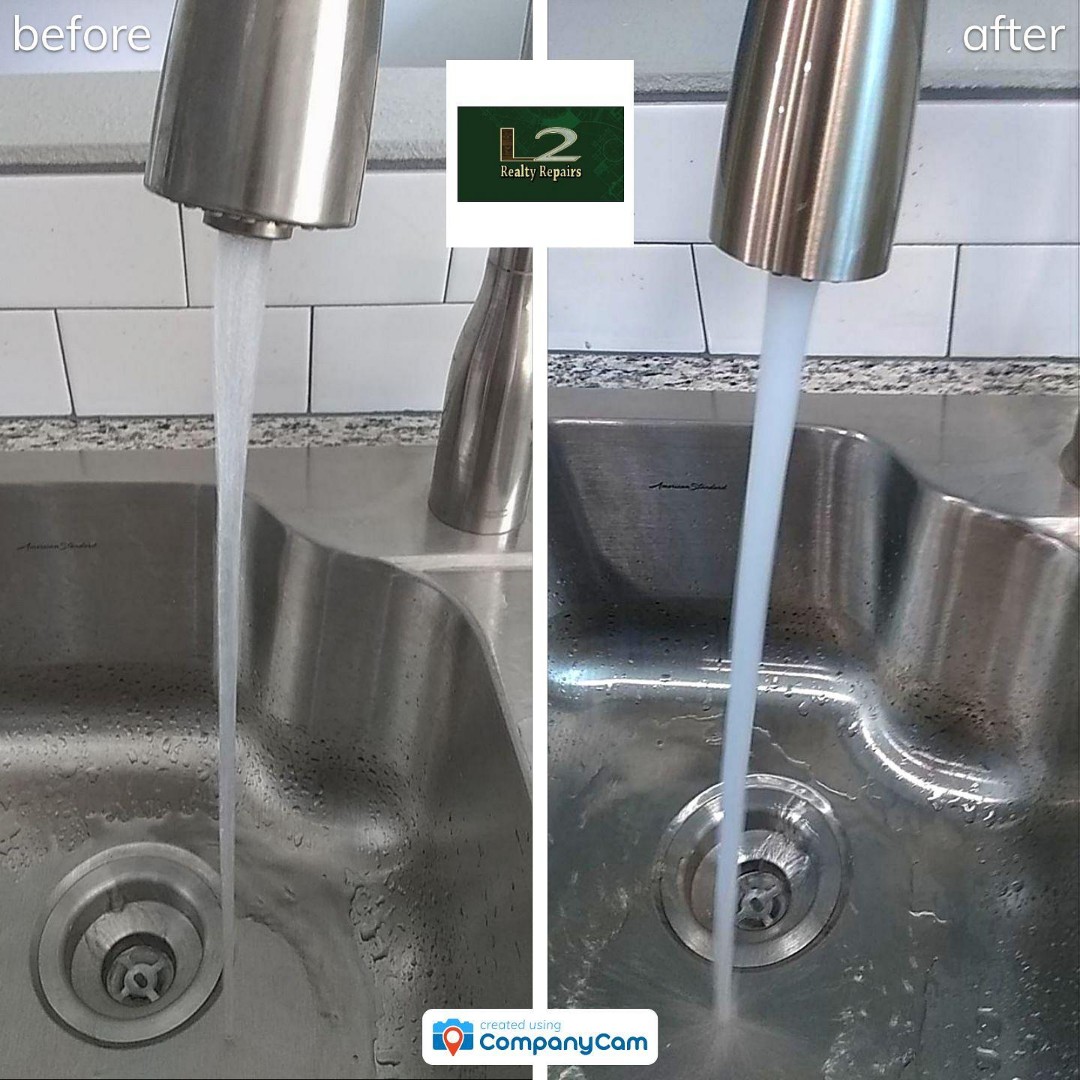 Replaced low pressure kitchen faucet, trimmed interior door to swing smoothly across carpet, and various other inspection repairs. Replaced low pressure kitchen faucet, trimmed interior door to swing smoothly across carpet, and various other inspection repairs.
