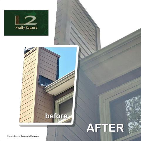 Siding Repair on Chimney Siding Repair on Chimney
