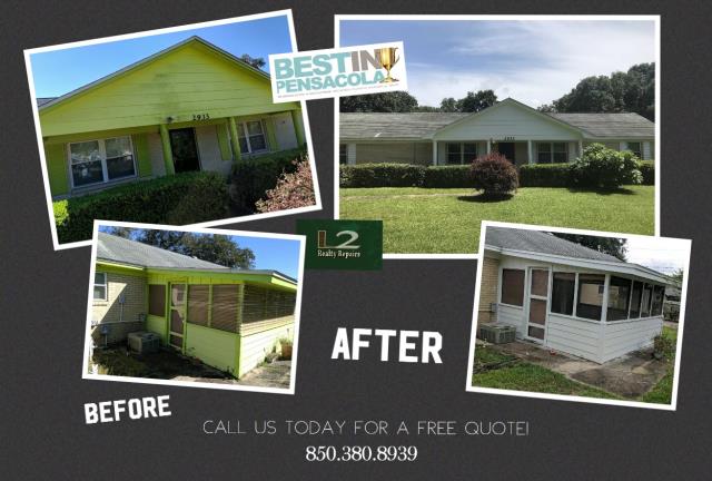 Pressure washed and painted wood siding/fascia on exterior of home. Pressure washed and painted wood siding/fascia on exterior of home.