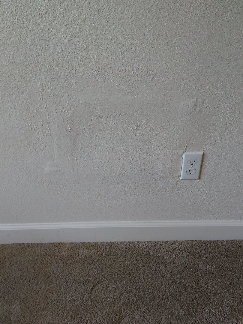 Patched, textured, and painted drywall/sheetrock. Patched, textured, and painted drywall/sheetrock.