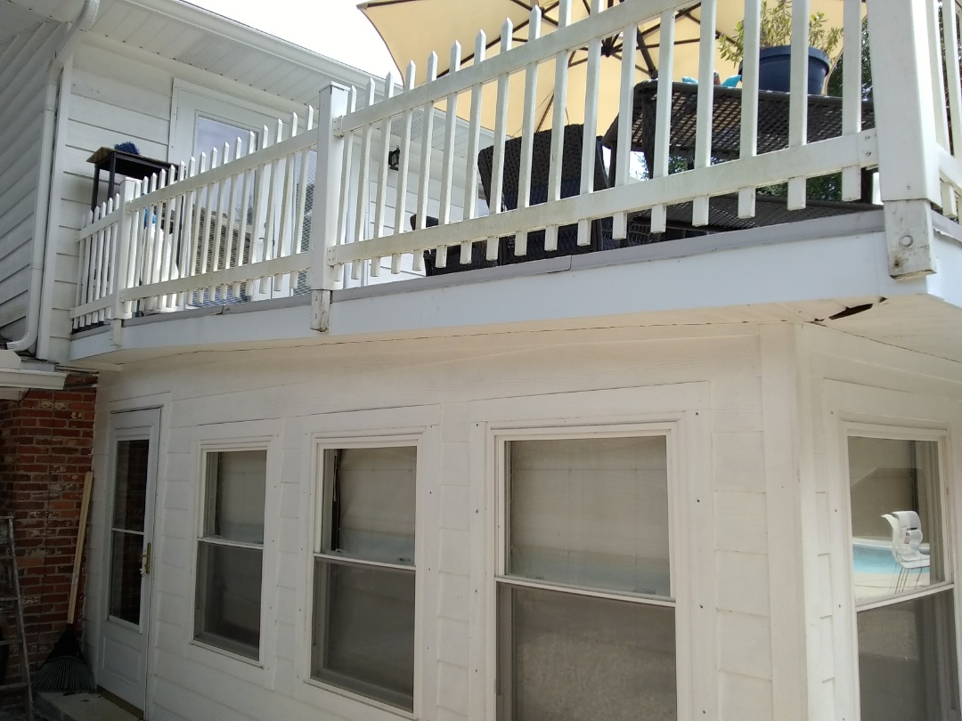 Repaired rotten fascia board then wrapped entire addition with aluminum fascia Repaired rotten fascia board then wrapped entire addition with aluminum fascia