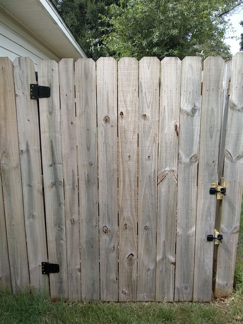 Reinforced gate hardware. Reinforced gate hardware.