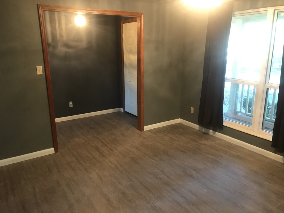 All flooring installed and majority of baseboards completed. All flooring installed and majority of baseboards completed.