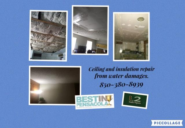 Their ceiling caved in from a roof leak. We cleaned up all of the debris and repaired the damages. Their ceiling caved in from a roof leak. We cleaned up all of the debris and repaired the damages.