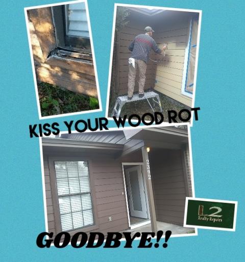 Repaired wood rot and painted the exterior of the home. Repaired wood rot and painted the exterior of the home.