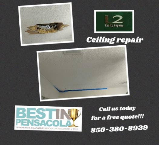 Sheetrock ceiling repair - roofer knocked a hole in the roof with a sheet of plywood. Sheetrock ceiling repair - roofer knocked a hole in the roof with a sheet of plywood.