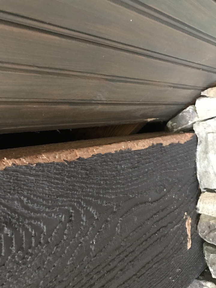 Squirrels in Attic at Lake Martin, AL | Flying squirrels getting in at cedar beam on front porch.