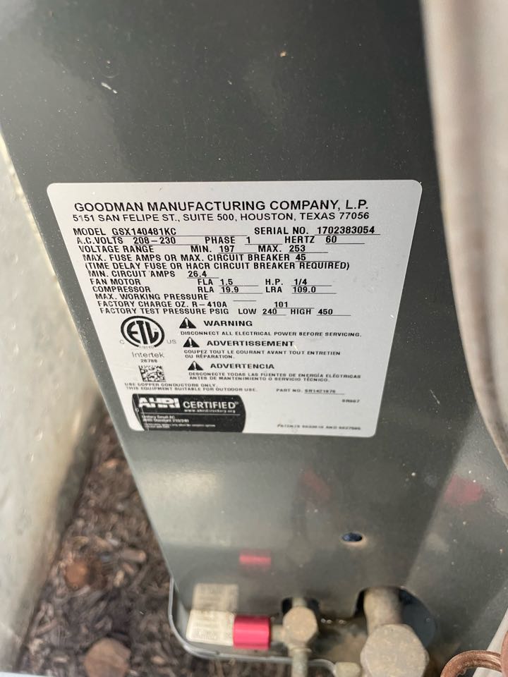 Aldie, VA - Performed maintenance on Goodman furnace, repair exhaust on Goodman furnace, fireplace not lighting, perform maintenance on fireplace.