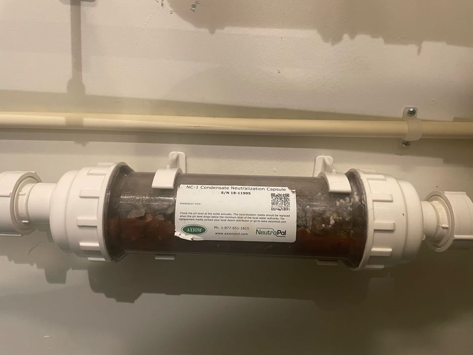 McLean, VA - Perform heating tuneup on first company air handler, performed heating tuneup on Rinnai tankless water heater, Estimate to replace condensation neutralization filter.