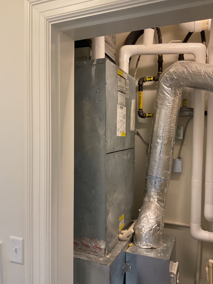 McLean, VA - Perform maintenance service and cleaning of First Company air handler with hot water heat.