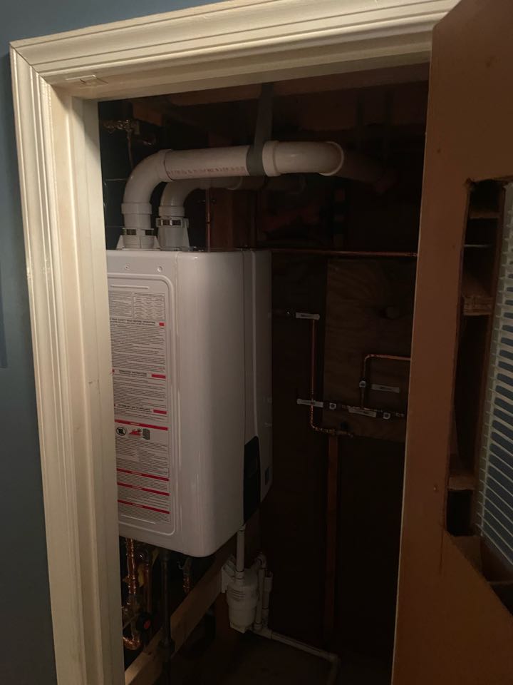 Centreville, VA - Install tankless water heater, Install Navien water heater, water heater not working, replace water heater, new water heater, install water filtration system, install water filter, plumbing repair.