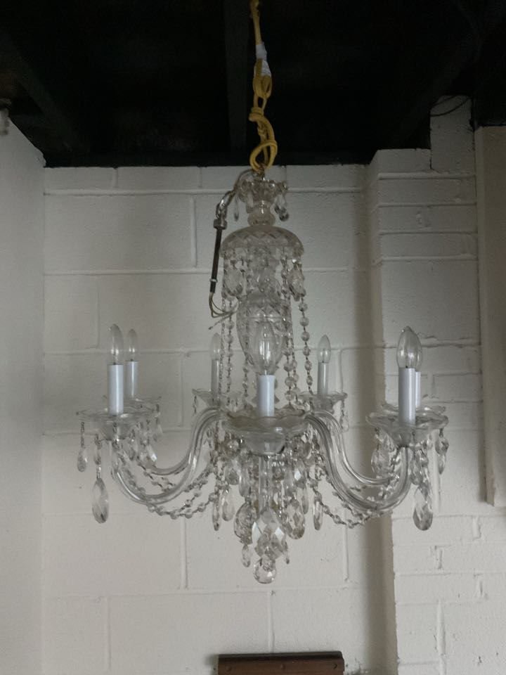McLean, VA - Electrician, master electrician, chandelier, crystal chandelier, clean crystal chandelier.