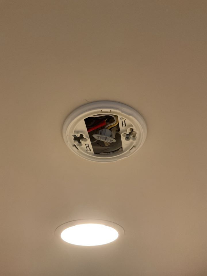 Arlington, VA - Electrician, master electrician, safety, inspection, bathroom, fan, Panasonic, recess light, Juno, timer switch, smoke detectors, carbon dioxide, nest.