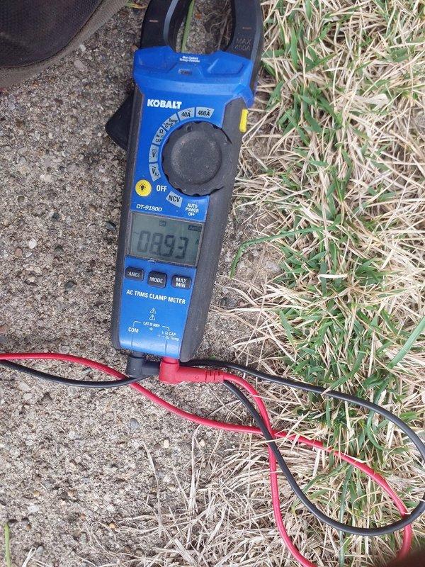 Responded to callback for failed liquid line press fitting. Confirmed system leak with diagnostic testing, showing readings of 24.50 and 0893 on clamp meter. Replaced defective fitting and performed complete system recharge to restore proper operation.