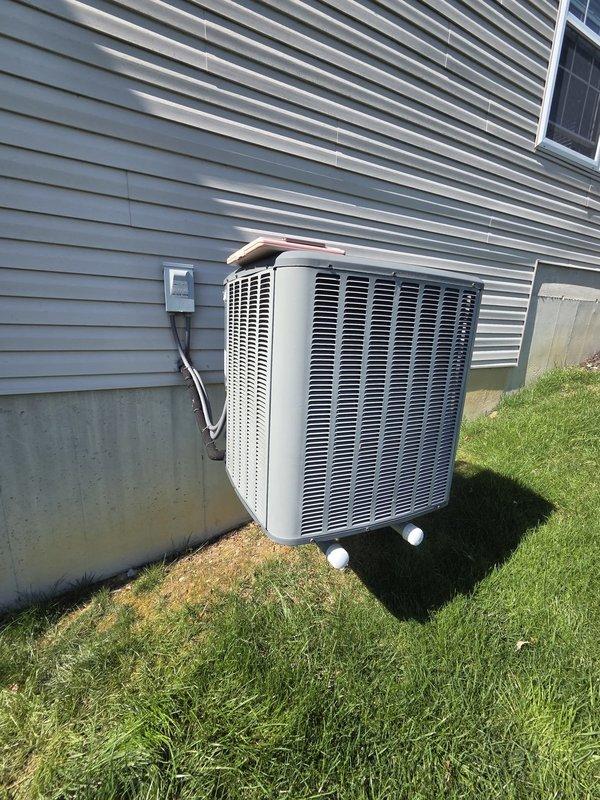 Conducted comprehensive load calculation assessment for complete HVAC system replacement, documenting cooling load requirement of 26,683 BTU and heating load requirement of 41,624 BTU. Evaluated existing outdoor condensing unit and electrical connections, photographed current equipment configuration and glass exposure diversity analysis to determine proper sizing for new system installation.