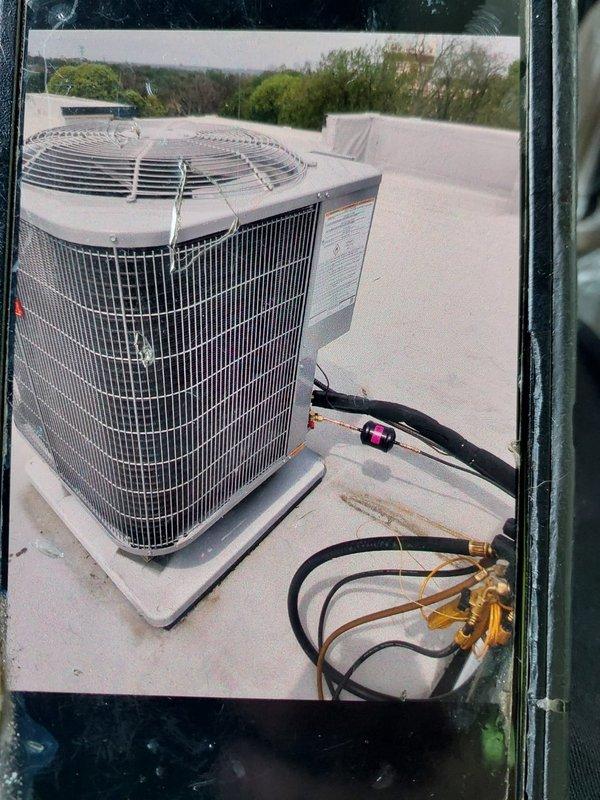 Completed full commercial HVAC system replacement including demolition and EPA-compliant disposal of existing equipment. Installed Bryant GH5 SAN524 2-ton heat pump with matching Bryant FMA5P24 2-ton air handler equipped with 8kW auxiliary heat strip, fabricated and installed sheet metal transitions to connect new equipment to existing supply and return ductwork, verified electrical connections and amperage draw of 29.27A, tested refrigerant pressures and system operation to manufacturer specifications, and obtained all required permits for commercial installation.