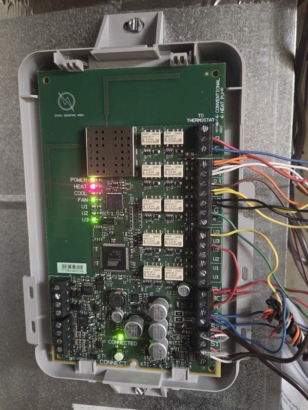 Conducted comprehensive evaluation of existing heat pump system and provided detailed replacement estimate. Assessed current thermostat wiring configuration with R and C terminal connections and inspected HVAC control board with multiple zone capabilities, noting power, heating, and cooling relay operations with LED status indicators functioning properly during diagnostic assessment.