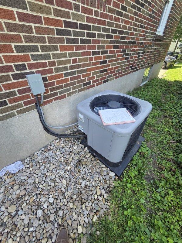 Completed comprehensive estimate for full HVAC system replacement at residential property. Assessed existing Bryant furnace and outdoor condensing unit, both requiring replacement due to age and efficiency considerations. Documented current installation including exterior AC unit mounted on concrete pad with river rock landscaping, electrical conduit routing, and indoor furnace with associated ductwork, refrigerant lines, and PVC condensate drainage system. Provided replacement recommendations for both heating and cooling equipment to improve system efficiency and reliability.