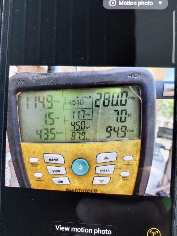Completed full commercial HVAC system replacement including installation of Bryant GA4SAN524 2-ton 14 SEER condenser with R-454B refrigerant and First Company 24RAQ-3 hot water fan coil air handler. Flushed existing refrigerant lines, installed new outdoor disconnect with pad and whip, verified system pressures and superheat/subcooling readings within manufacturer specifications, and disposed of old equipment per EPA regulations.