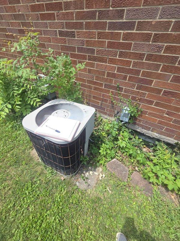 Completed comprehensive HVAC system replacement estimate for residential property. Evaluated existing outdoor condenser unit located on concrete pad adjacent to building exterior and indoor furnace system in basement utility area. Assessed both components for replacement recommendations, documenting current equipment condition, installation configurations, and necessary specifications for complete system upgrade.