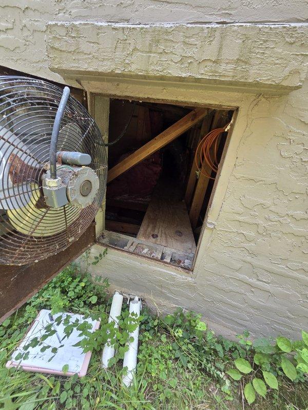 Provided estimate for replacement of second-floor geothermal unit requiring compressor replacement with extended lead time for parts. Assessed existing equipment condition in attic space and documented mechanical system accessibility, structural components, and ventilation setup for replacement planning.