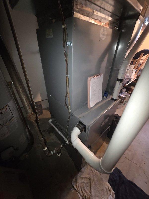 Completed comprehensive system assessment for aging HVAC equipment requiring extensive repairs exceeding economical threshold, with critical replacement parts on extended backorder. Documented existing air handler unit and associated plumbing components showing significant age-related deterioration, corrosion on piping, and mineral deposits throughout system. Provided detailed replacement estimate and photographic documentation of current equipment condition to support recommendation for full system replacement rather than repair.