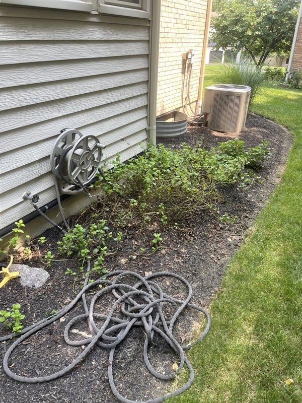 Conducted comprehensive assessment of existing residential air conditioning system for replacement estimate. Evaluated outdoor condensing unit with protective cage positioned on exterior foundation alongside landscaping and inspected indoor air handler unit located in utility space with associated ductwork, refrigerant lines, condensate drainage system with PVC piping, and electrical connections. Documented current equipment configuration, installation conditions, and spatial constraints to provide accurate replacement recommendations and specifications.